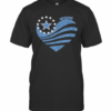 Allas Cowboys Heart Back In Blue American Flag T-Shirt