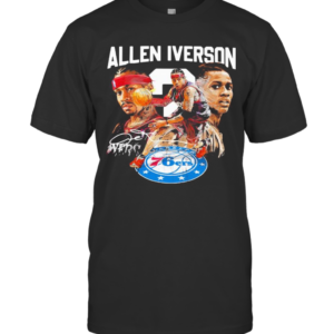Allen Iverson Philadelphia 76Ers Basketball Player Signature T-Shirt