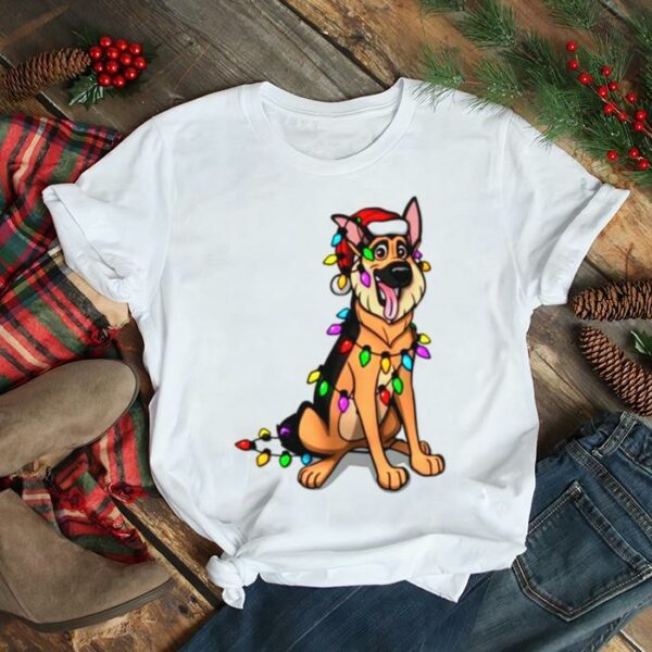 Animated German Shepherd Merry Christmas shirt