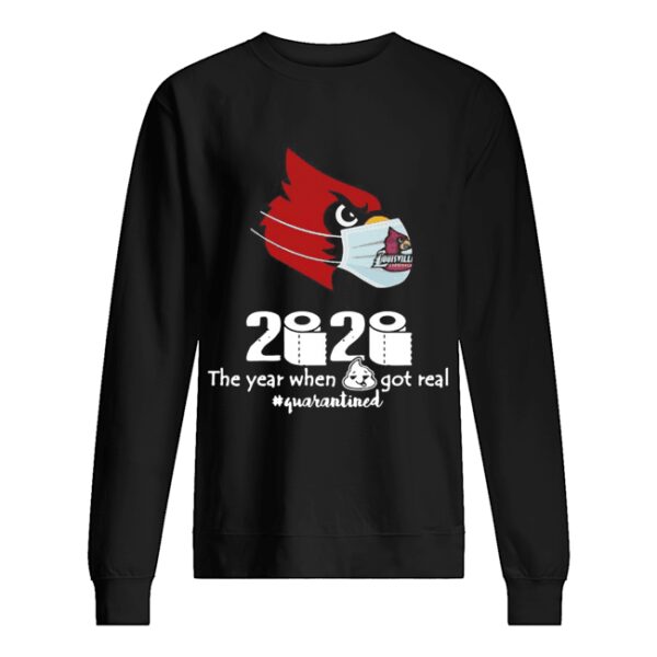 Arizona Cardinals Mask 2020 The Year When Shit Got Real Quarantined shirt