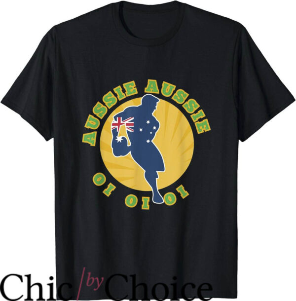 Australian Rugby T-Shirt Aussie Aussie Oi Oi Oi