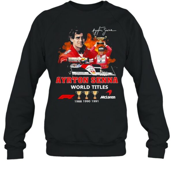 Ayrton Senna World Titles Mclaren 1988 1990 1991 Signature Shirt