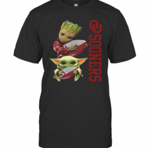 Baby Groot And Baby Yoda Hug Oklahoma Sooners T T-Shirt
