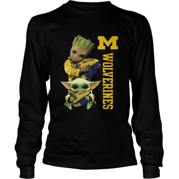 Baby Groot And Baby Yoda Hug Wolverines shirt