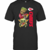 Baby Groot And Yoda Hug Kansas City Chiefs T-Shirt
