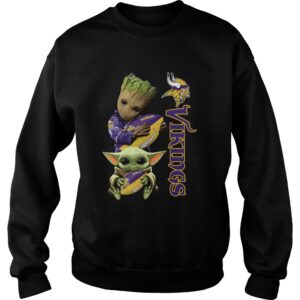 Baby Groot And Yoda Hug Minnesota Vikings shirt 2 Baby Groot And Yoda Hug Minnesota Vikings shirt 3