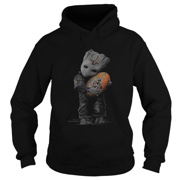 Baby Groot hug Wests Tigers ball shirt