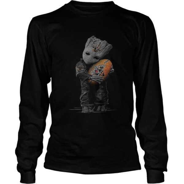 Baby Groot hug Wests Tigers ball shirt