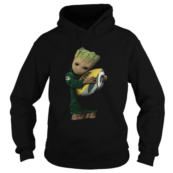 Baby Groot hug rugby ball Green Bay Packers shirt