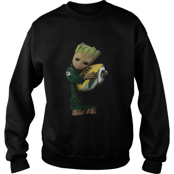 Baby Groot hug rugby ball Green Bay Packers shirt