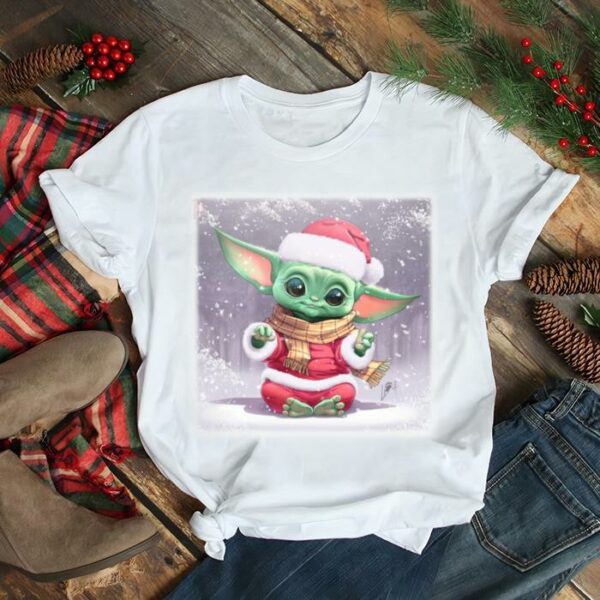 Baby Yoda Cute Merry Christmas 2022 Shirt