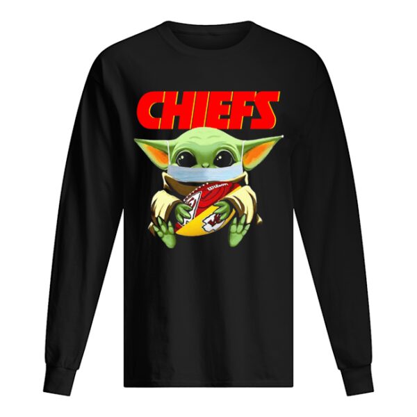 Baby Yoda Face Mask Hug Kansas City Chiefs shirt