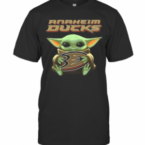 Baby Yoda Hug Anaheim Ducks Baseball T-Shirt