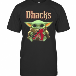 Baby Yoda Hug Arizona Diamondbacks Logo T-Shirt