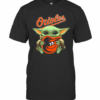 Baby Yoda Hug Baltimore Orioles Logo T-Shirt