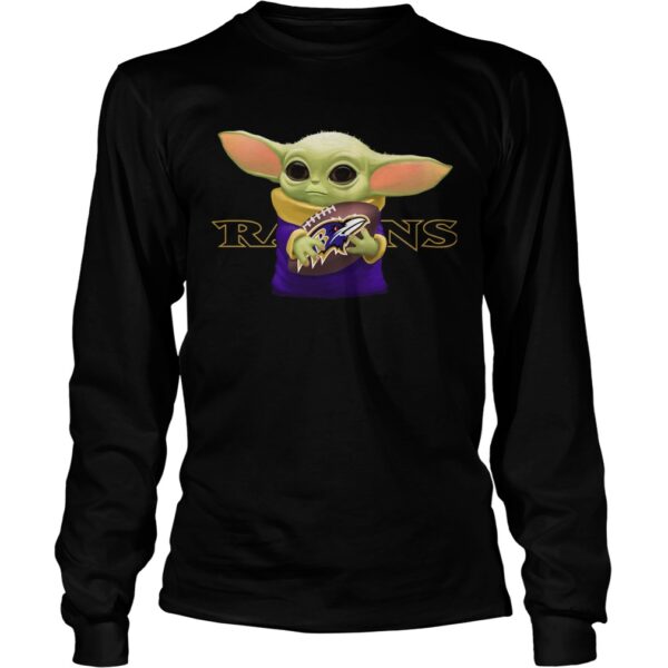 Baby Yoda Hug Baltimore Ravens shirt