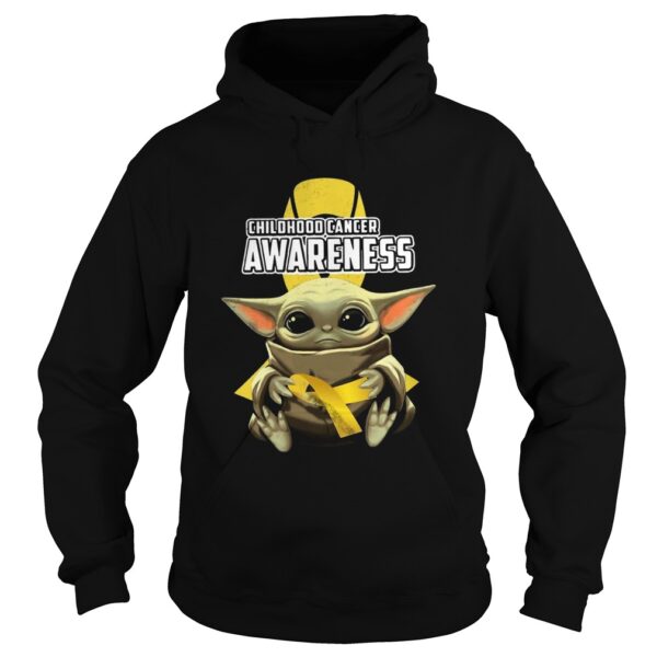 Baby Yoda Hug Childhood Cancer Awareness shirt