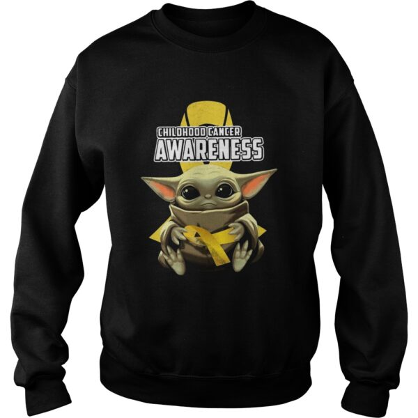 Baby Yoda Hug Childhood Cancer Awareness shirt