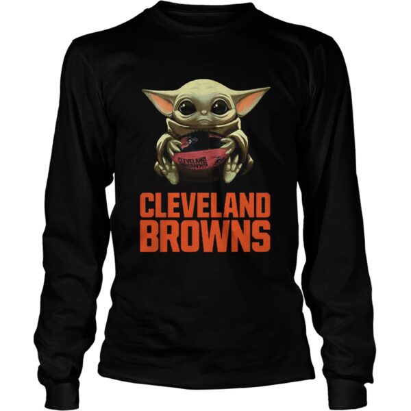 Baby Yoda Hug Cleveland Browns Logo Star Wars shirt