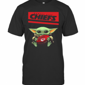 Baby Yoda Hug Kansas City Chiefs Football Logo T-Shirt