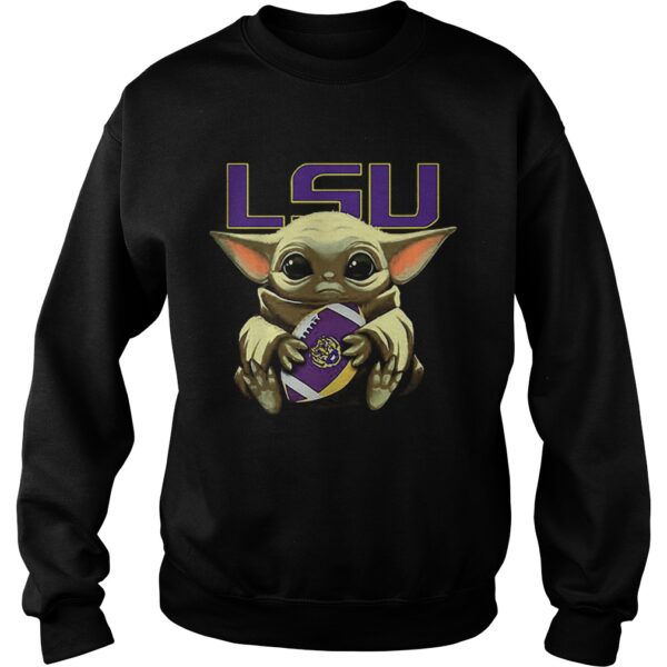 Baby Yoda Hug LSU Tigers Logo ball Star Wars shirt