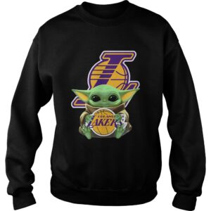 Baby Yoda Hug Los Angeles Lakers shirt 2 Baby Yoda Hug Los Angeles Lakers shirt 3