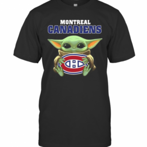 Baby Yoda Hug Montreal Canadiens Logo T-Shirt