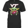 Baby Yoda Hug Virginia Tech Football T-Shirt
