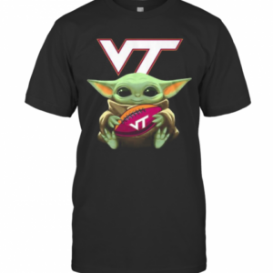 Baby Yoda Hug Virginia Tech Football T-Shirt