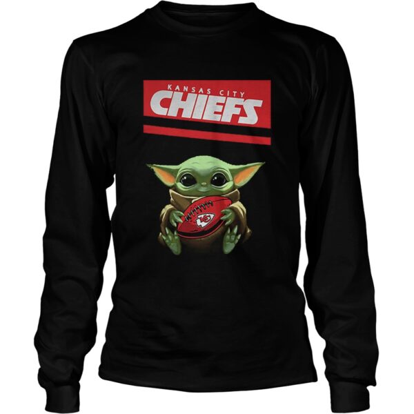 Baby Yoda hug Kansas City Chiefs Ball Logo Star Wars shirt