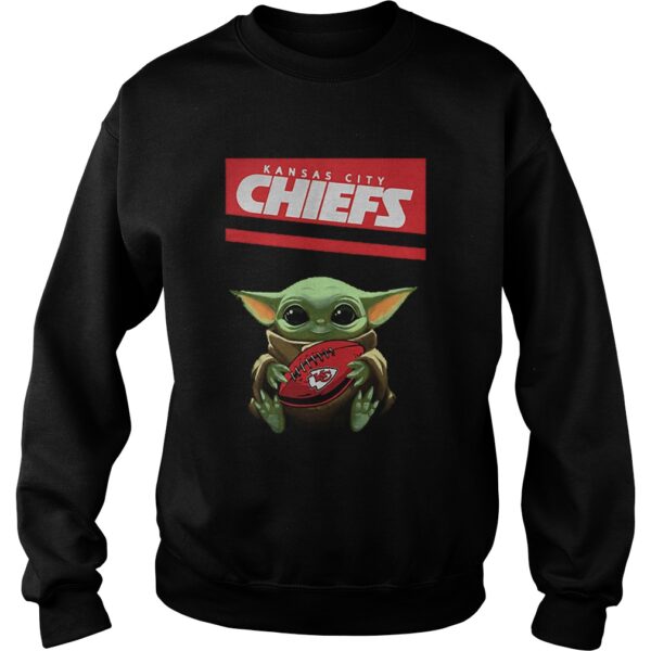 Baby Yoda hug Kansas City Chiefs Ball Logo Star Wars shirt