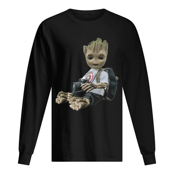 Baby groot photography captain america shirt