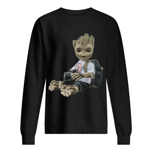 Baby groot photography captain america shirt