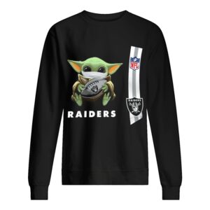 Baby yoda mask hug Oakland Raiders ball NFL shirt