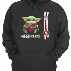 Baby yoda mask hug San Francisco 49ers ball NFL shirt 2 Baby yoda mask hug San Francisco 49ers ball NFL shirt 3