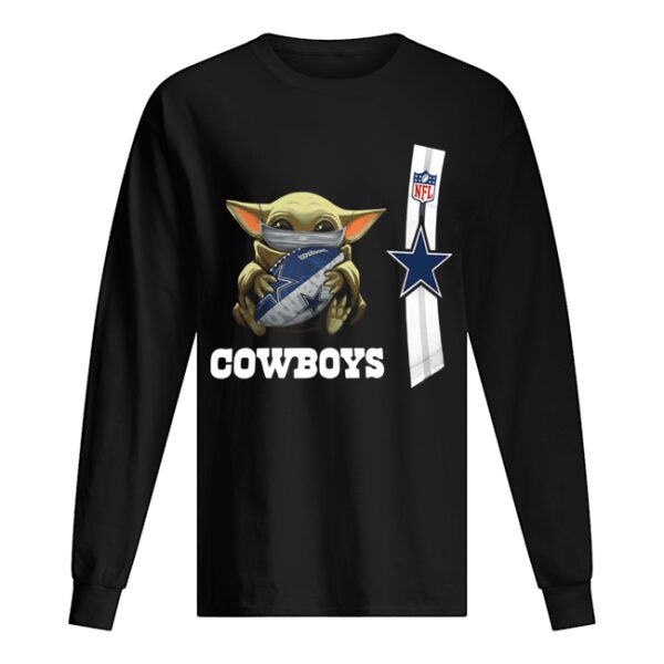 Baby yoda mask hug dallas cowboys ball NFL shirt