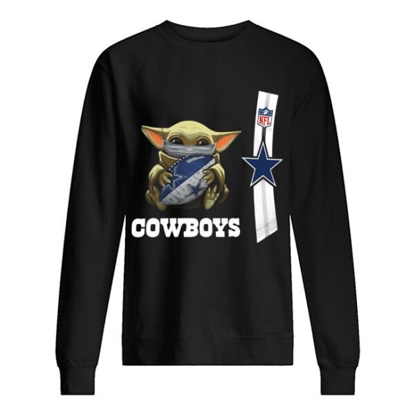 Baby yoda mask hug dallas cowboys ball NFL shirt