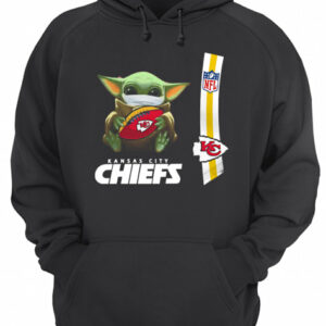 Baby yoda mask hug kansas city chiefs ball NFL shirt 2 Baby yoda mask hug kansas city chiefs ball NFL shirt 3