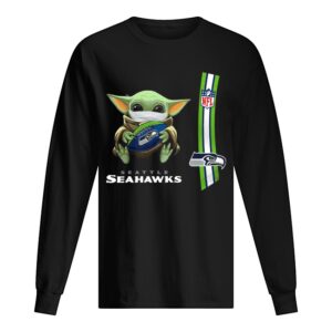 Baby yoda mask hug seattle seahawks ball NFL shirt Baby yoda mask hug seattle seahawks ball NFL shirt