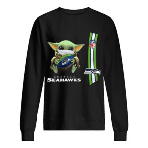 Baby yoda mask hug seattle seahawks ball NFL shirt
