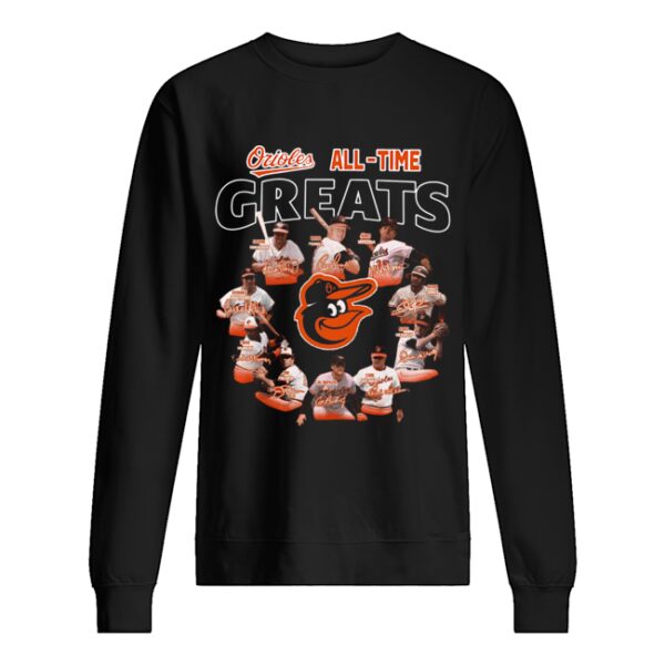 Baltimore Orioles all time great players signatures shirt