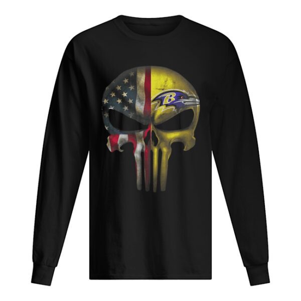 Baltimore Ravens And Flag American Veteran skull shirt