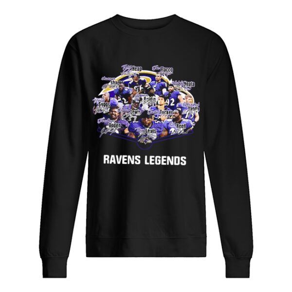 Baltimore Ravens Terrell Suggs Ray Lewis Ed Reed Joe Flacco Legends Signatures shirt