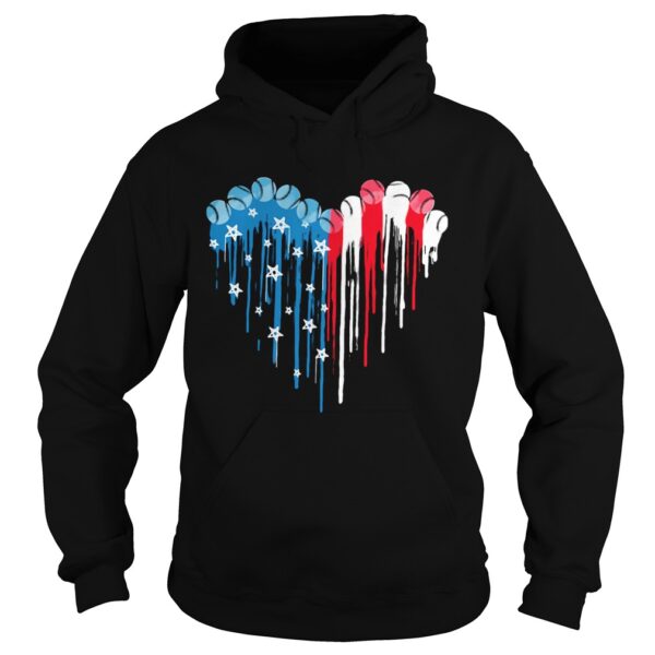 Baseball heart American flag veteran Independence Day shirt