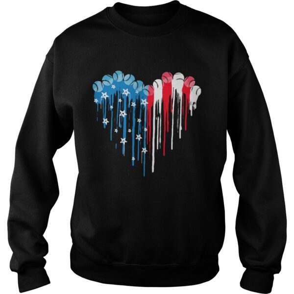 Baseball heart American flag veteran Independence Day shirt