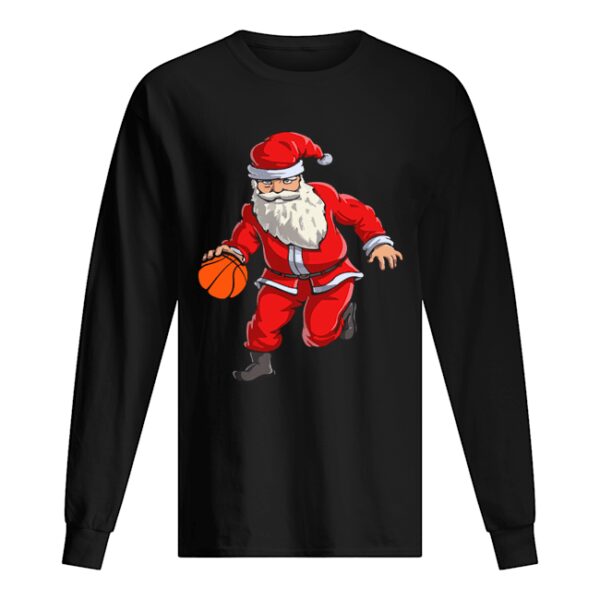 Basketball Santa Funny Christmas Gift with Hat Ball Sport T-Shirt