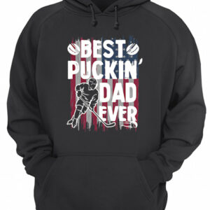 Best Puckin Dad Ever Hockey American Flag shirt 3