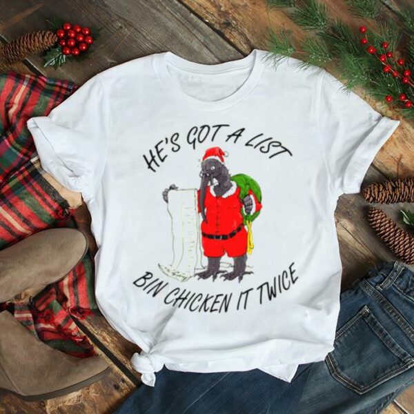 Bin Chicken Christmas Design Xmas Santa shirt