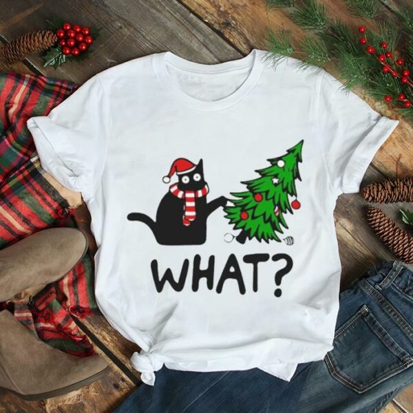 Black Cat Christmas Tree What Shirt