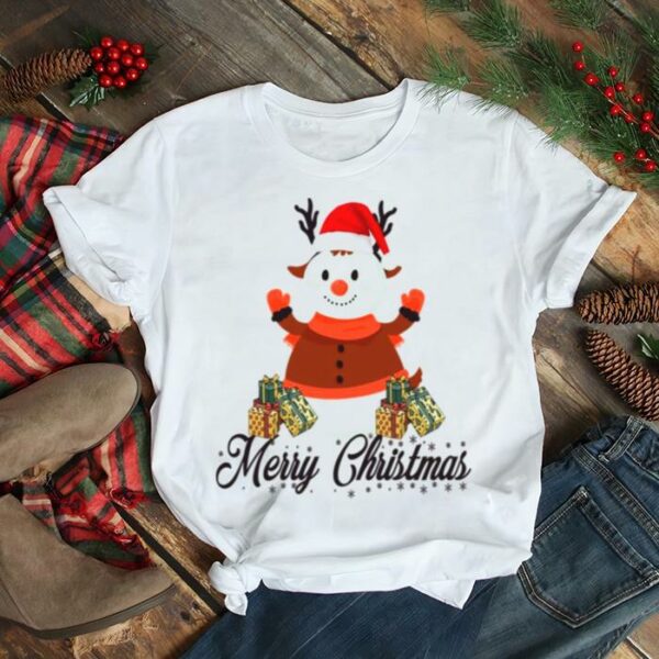 Black Text Merry Christmas Snowman shirt